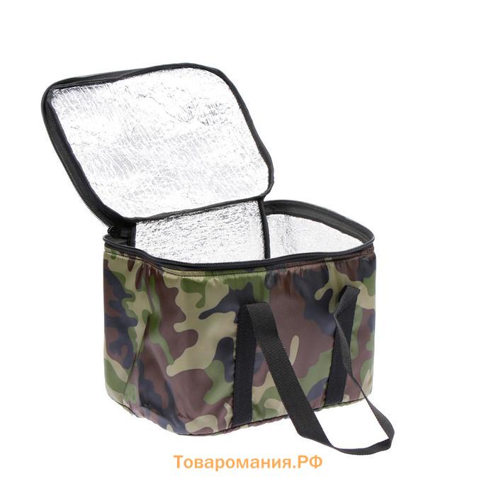 Термосумка Cartage Т-13, зеленый камуфляж, 10 л, 26×19×19 см