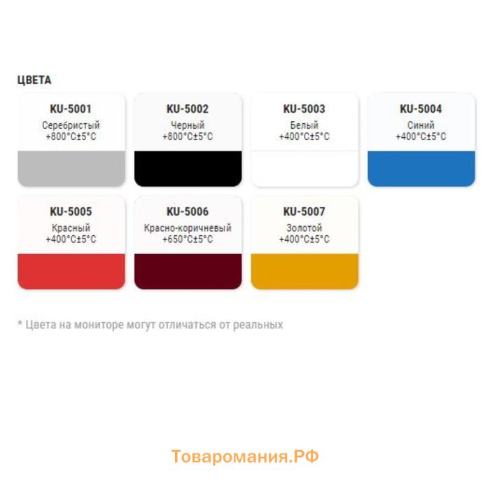 Эмаль термостойкая KUDO, KU-5003, +400С, Белый, 520мл