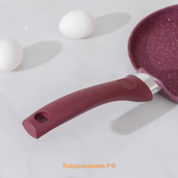 Сковорода блинная Trendy style, d=22 см, пластиковая ручка, антипригарное покрытие, цвет фиолетовый