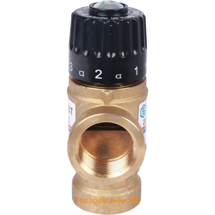 Клапан смесительный STOUT SVM-0110-164320, 3/4", внутренняя резьба, 20-43°С, KV 1,6