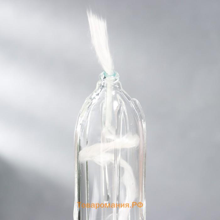 Подсвечник керосиновый стекло "Свеча с подтёками на подставке" прозрачный 26х6,2х6,2 см