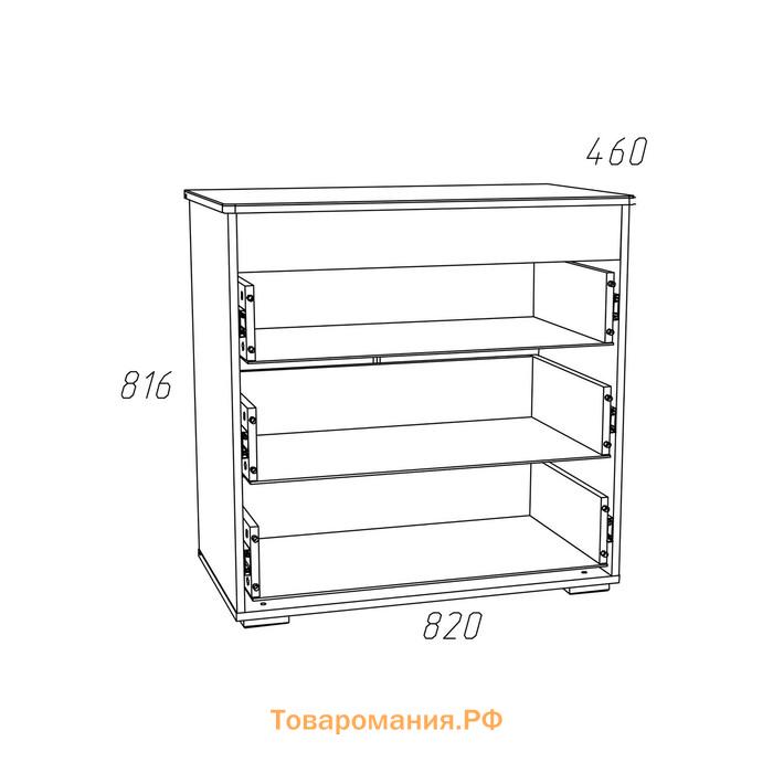 Комод Лилу, Птички, 820x460x816, Белый/Голубая эмаль