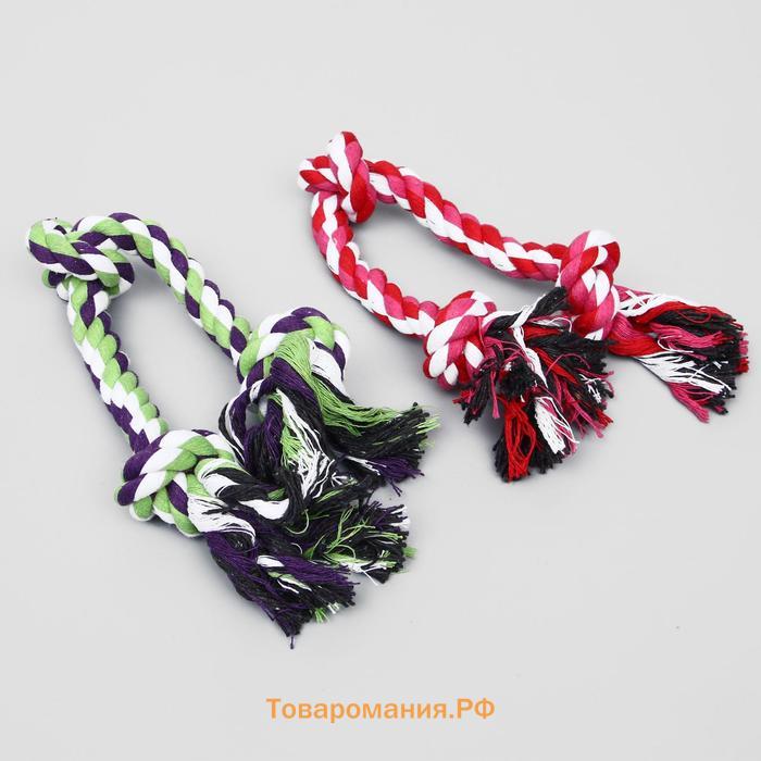 Игрушка тренировочная канатная "3 узла", до 45 см, до 115 г, микс цветов
