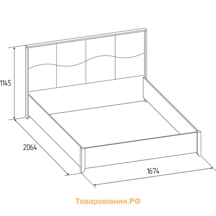 Кровать Люкс Brownie 307, 1600 × 2000 мм, без основания, цвет мокко