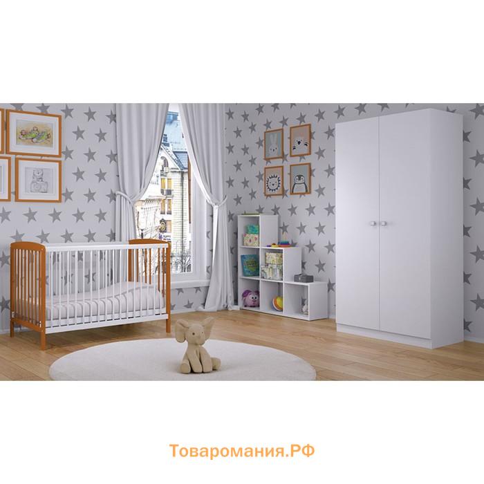 Кроватка детская Polini kids Simple 101, цвет белый-бук