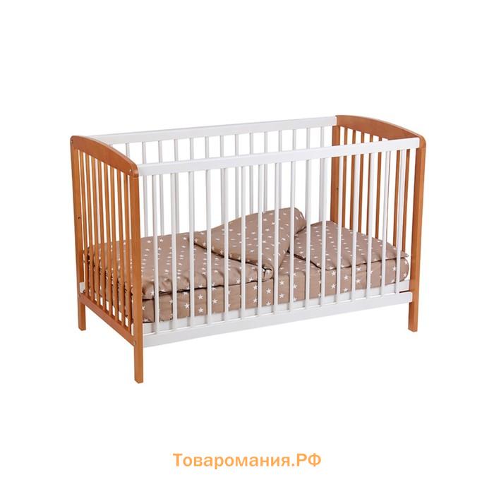 Кроватка детская Polini kids Simple 101, цвет белый-бук