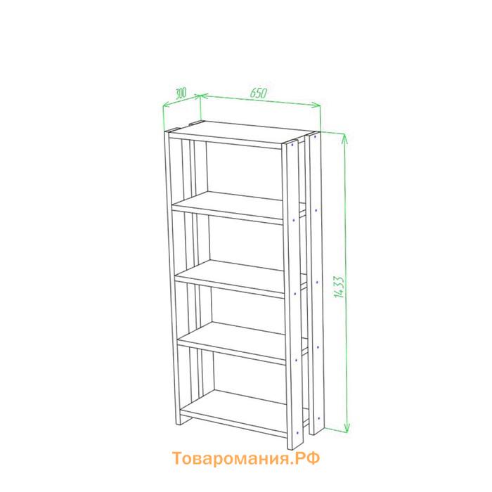 Стеллаж, 650 × 300 × 1450 мм, цвет карамель / венге