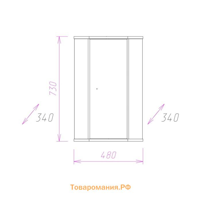 Шкаф подвесной Onika Модерн 34.10, угловой, двухдверный, 34х48х73 см