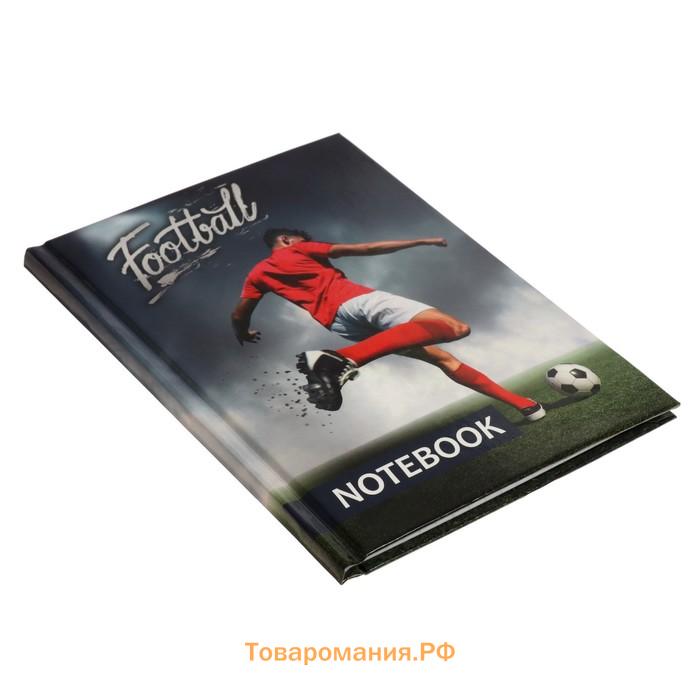 Блокнот А6, 40 листов в клетку "Футбол", твёрдая обложка, глянцевая ламинация, блок офсет