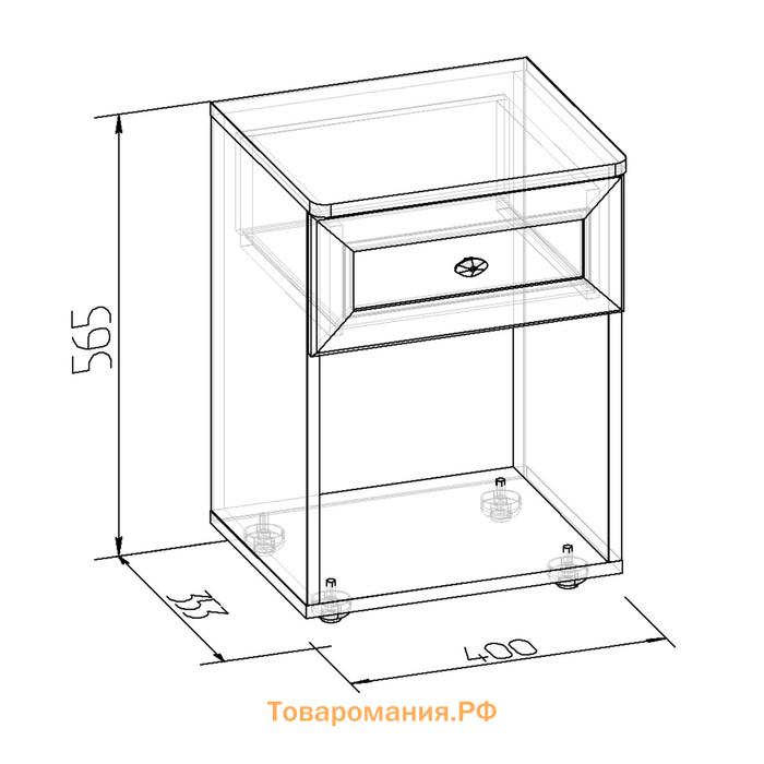 Тумба прикроватная Sherlock 64, 400 × 353 × 565 мм, цвет ясень анкор светлый