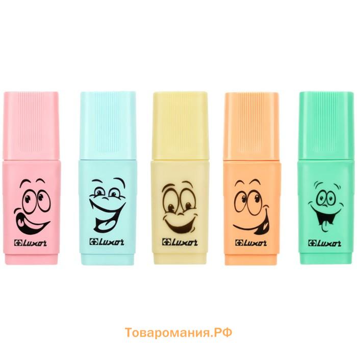 Набор маркеров текстовыделителей Luxor Eyeliter Pastel, 5 штук, 5 цветов, 1.0-4.5 мм, чернила на водной основе, европодвес