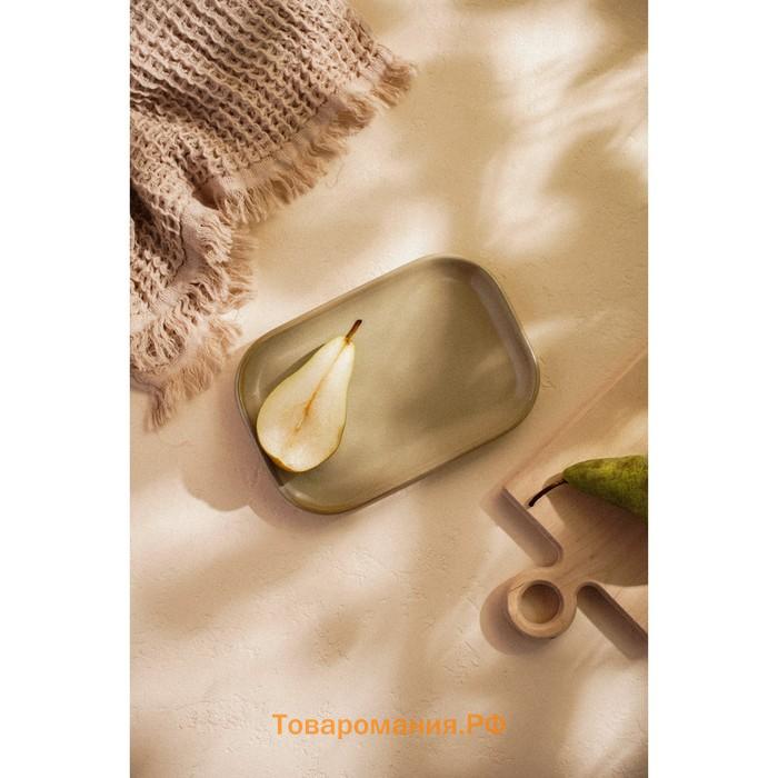 Блюдо фарфоровое SL Home «Песчаный бриз», 24.5×16.5 см, бежевый