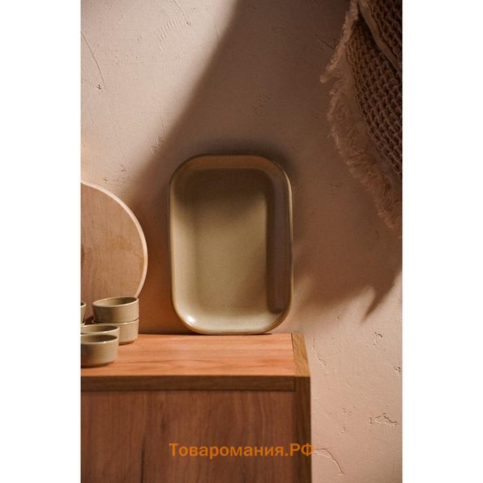 Блюдо фарфоровое SL Home «Песчаный бриз», 24.5×16.5 см, бежевый