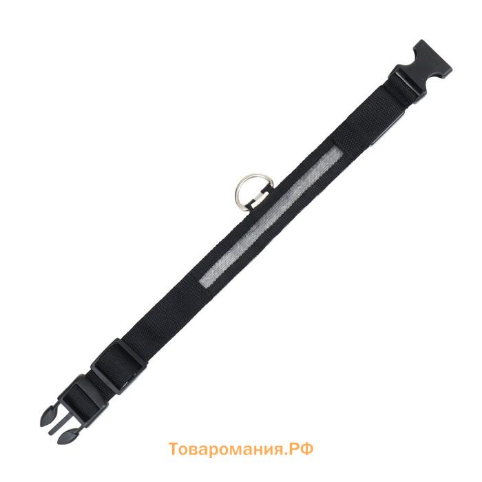Ошейник с подсветкой, зарядка от USB, размер S, ОШ 34-41 см, 3 режима, черный