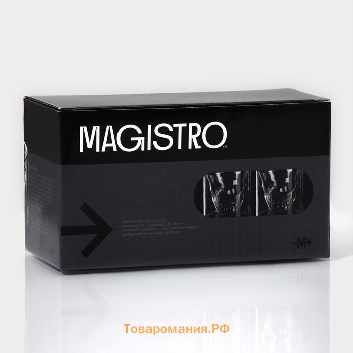 Стопки шоты Magistro «Череп», 150 мл, 8×8.5 см, с двойными стенками, набор 2 шт., стекло, прозрачный