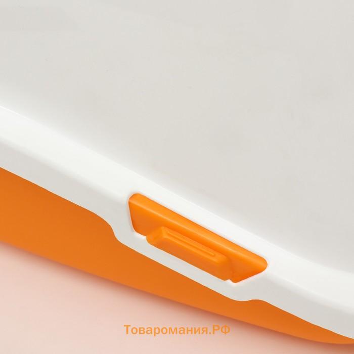 Pet-it домик-туалет для кошек COMFORT, (совок в наборе), 57x39x41, оранжевый/белый