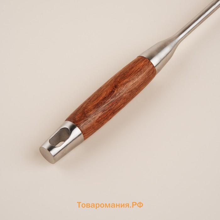 Шумовка SLHome «Рустик», 39×12.5 см, нержавеющая сталь, цвет серебряный