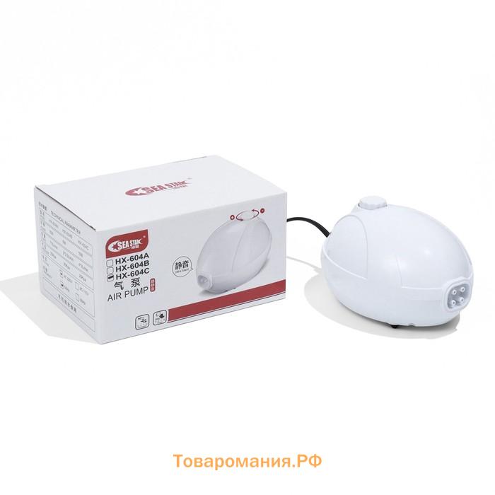 Компрессор для аквариума Sea Star HX-604С, 4 х 3 л/мин, 10 Вт,бесшумный
