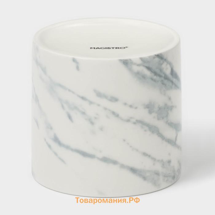 Сахарница Magistro Real Marble, 250 мл, 8.5×9 см, фарфор, белая