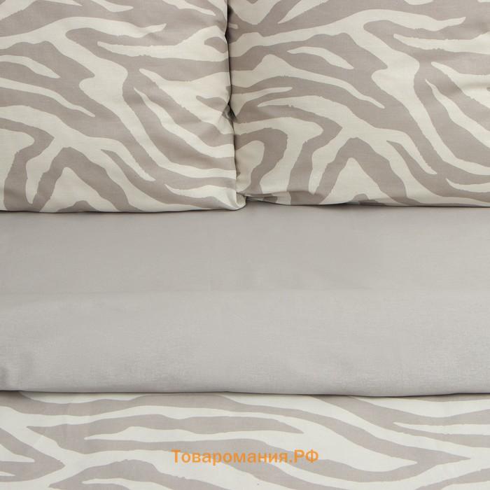 Постельное бельё  евро Beige zebra, 200х217 см, 220х240 см, 70х70 см -2 шт, бязь 125 г/м2