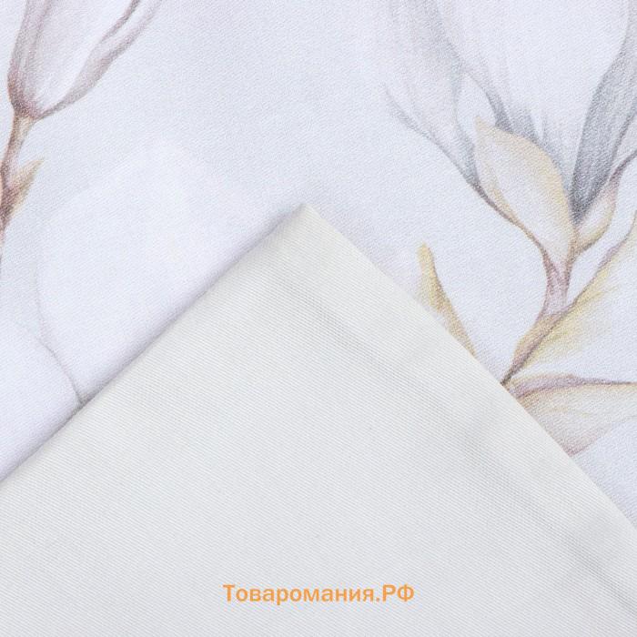 Постельное бельё  дуэт Beige flowers, 143х215 см-2шт, 214х240 см, 50х70см-2шт, мако-сатин 114г/м2