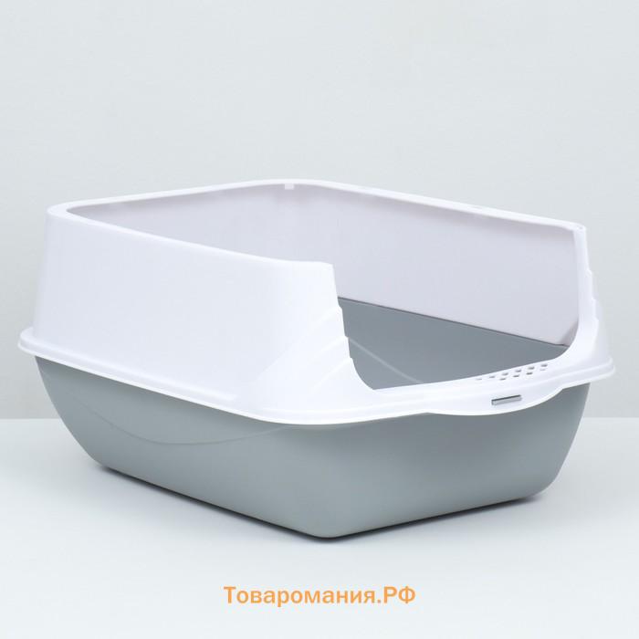 Туалет-домик 35 х 50 х 35 см, бело-серый
