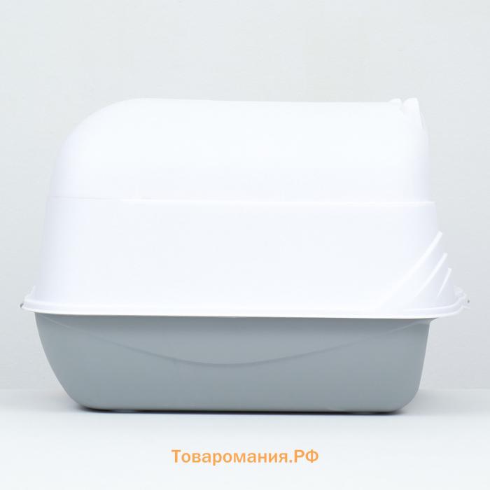 Туалет-домик 35 х 50 х 35 см, бело-серый