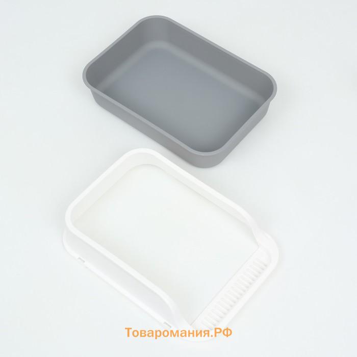Туалет с бортом, 40х29х15 см, серый