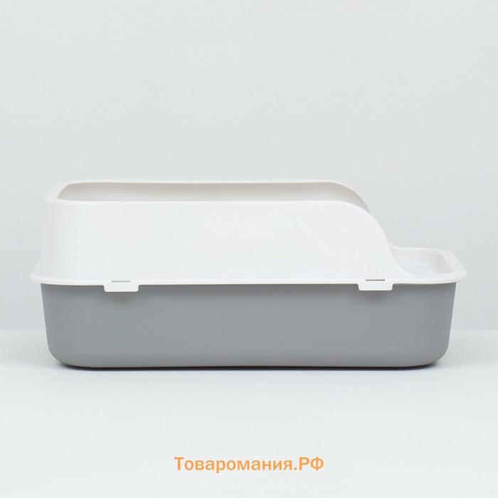 Туалет с бортом, 40х29х15 см, серый