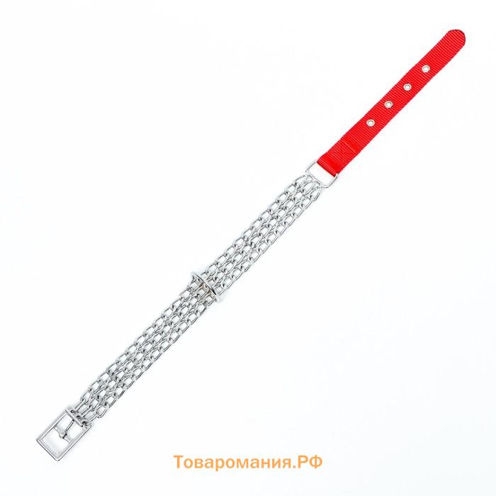 Ошейник металлический, плетёный, с вставкой из нейлона, 60 см × 3 мм