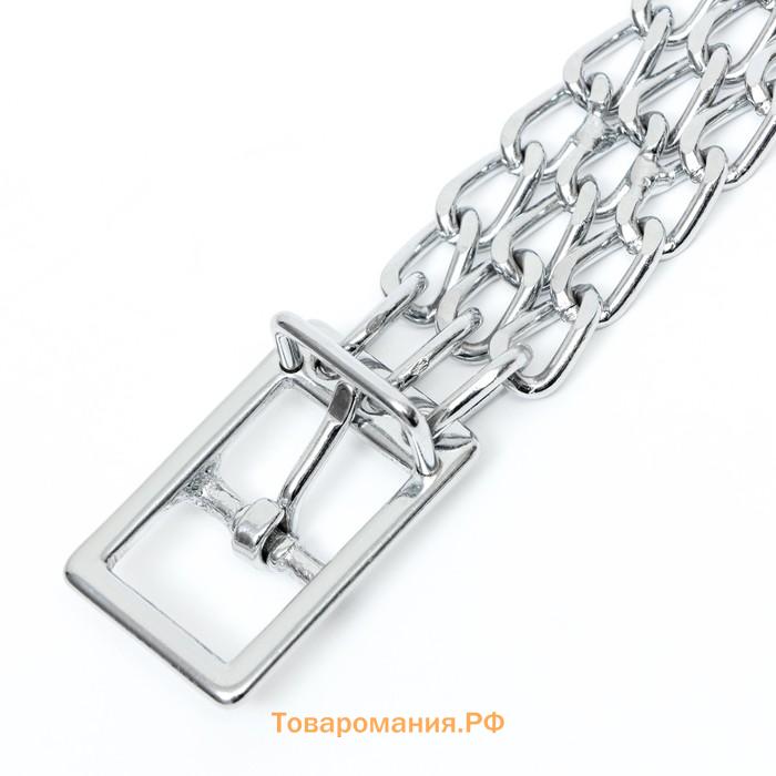 Ошейник металлический, плетёный, с вставкой из нейлона, 60 см × 3 мм