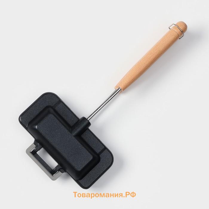 Сковорода двусторонняя для выпечки сэндвичей , 29.5×14.3×4 см, с антипригарным покрытием