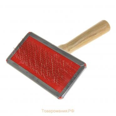Пуходерка Wood средняя без капель, деревянная ручка, 9 х 12 см
