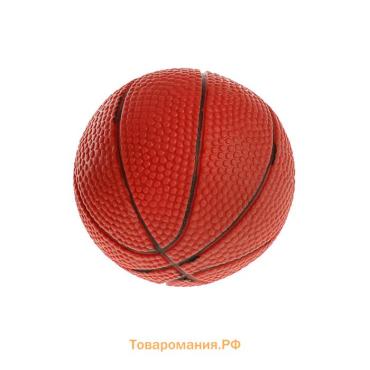 Игрушка пищащая "Мяч Баскетбол", диаметр 7,5 см, тёмно-коричневая