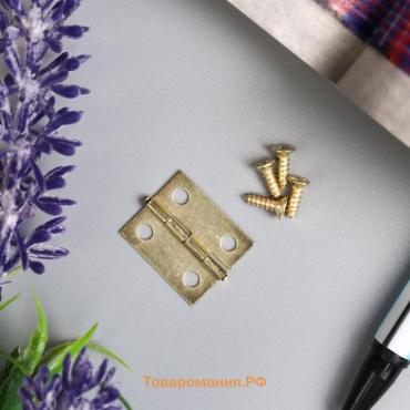 Петля для шкатулки металл с прямыми углами золото набор 17 шт 1х1,5 см