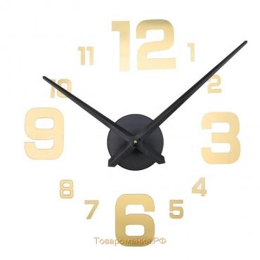 Часы-наклейка, серия: DIY, "Паоли", плавный ход, d-120 см, 1 АА, золотистые