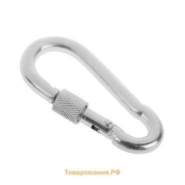 Карабин монтажный с фиксатором ТУНДРА krep, DIN5299D, 4×40 мм, оцинкованный