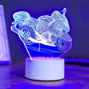 Светильник «Гоночный мотоцикл» LED RGB от сети 9.5×16×14 см RISALUX