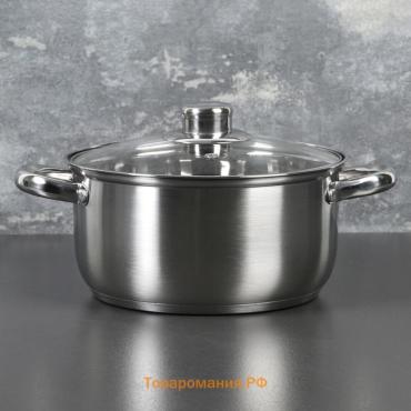 Кастрюля  «Гретте», 3.2 л, d=20 см, капсульное дно, индукция, нержавеющая сталь