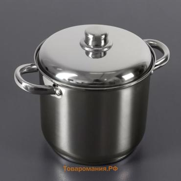 Кастрюля Magistro Grande, 5.5 л, металлическая крышка, капсульное дно, нержавеющая сталь, индукция