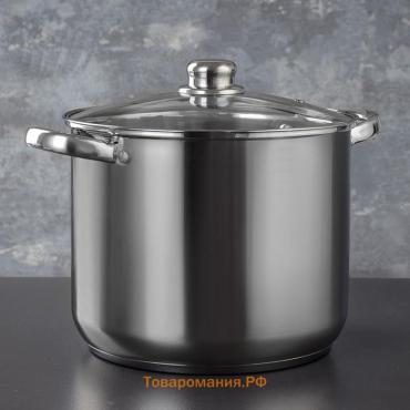 Кастрюля Magistro Grande, 7.1 л, с крышкой, капсульное дно, нержавеющая сталь, индукция