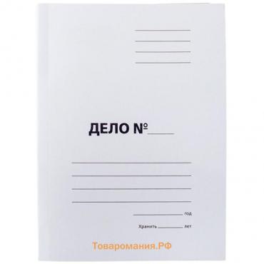 Скоросшиватель "Дело", 440 г/м2, белый, немелованный, пробитый, до 200 л