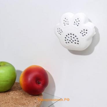 Поглотитель запаха для холодильника «Лапка», 10×8,5×4 см, цвет белый
