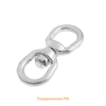 Вертлюг петля-петля ТУНДРА krep, 10 мм, оцинкованный, 1 шт.