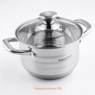 Кастрюля Катунь «Элис», 2.5 л, d=18 см, капсульное дно, индукция, нержавеющая сталь