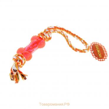 Игрушка канатная с косточкой, 90 г, микс цветов