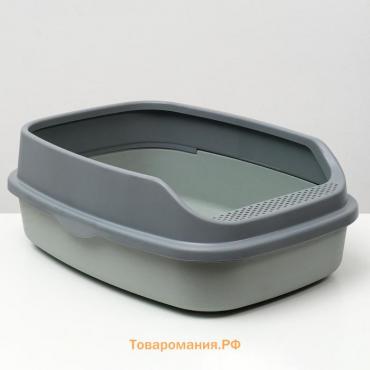 Туалет Айша XL с бортом 64 х 44 х 21 см серый FIX