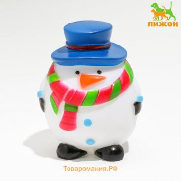 Игрушка для собак пищащая "Снеговик", виниловая, 6,7 х 8,5 см