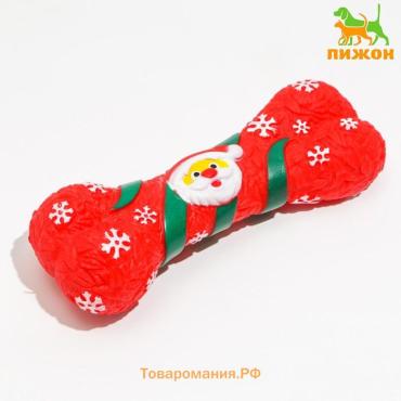 Игрушка для собак пищащая "Новогодняя кость", виниловая, 18 х 5,6 х 4 см