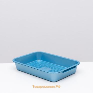 Туалет перламутровый средний с сеткой 36 х 26 х 6,5 см голубой